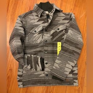 Jachs Brown and Cream Patterned Button-Up Jacket